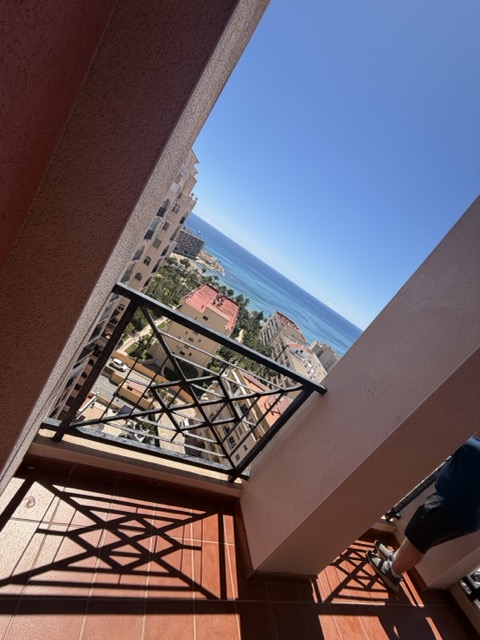 Private terrace with panoramic Mediterranean sea view from the 14th floor