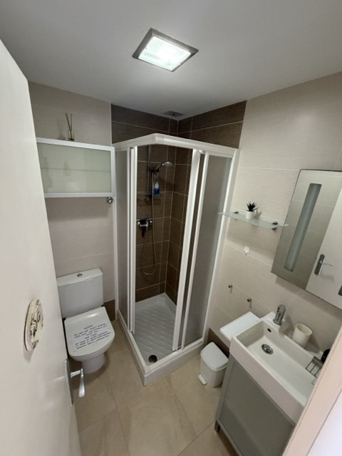 Modern bathroom with walk-in shower